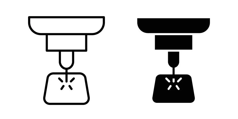 Laser machine icon design. Simple Vector illustrations.. Stock Illustration
