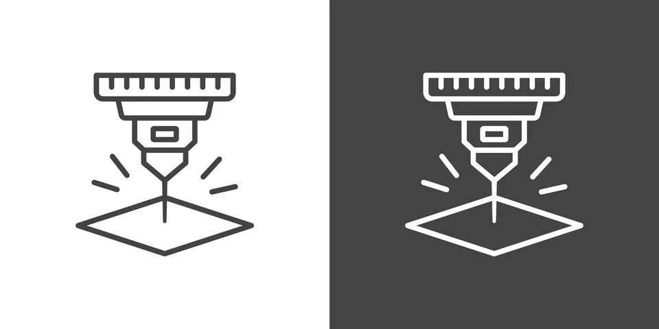 Laser machine icon Illustrazione stock