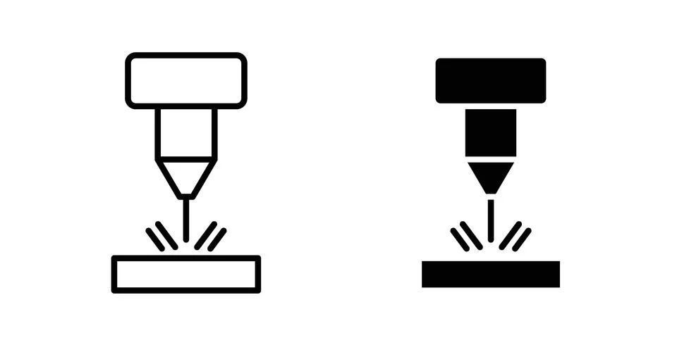Laser machine icon modern style vectors set Stock Illustration