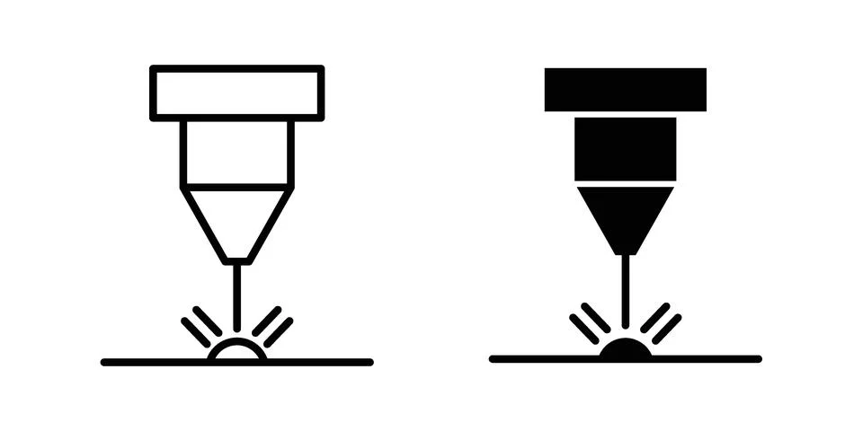 Laser machine icon set. Vector EPS 10 Stock Illustration