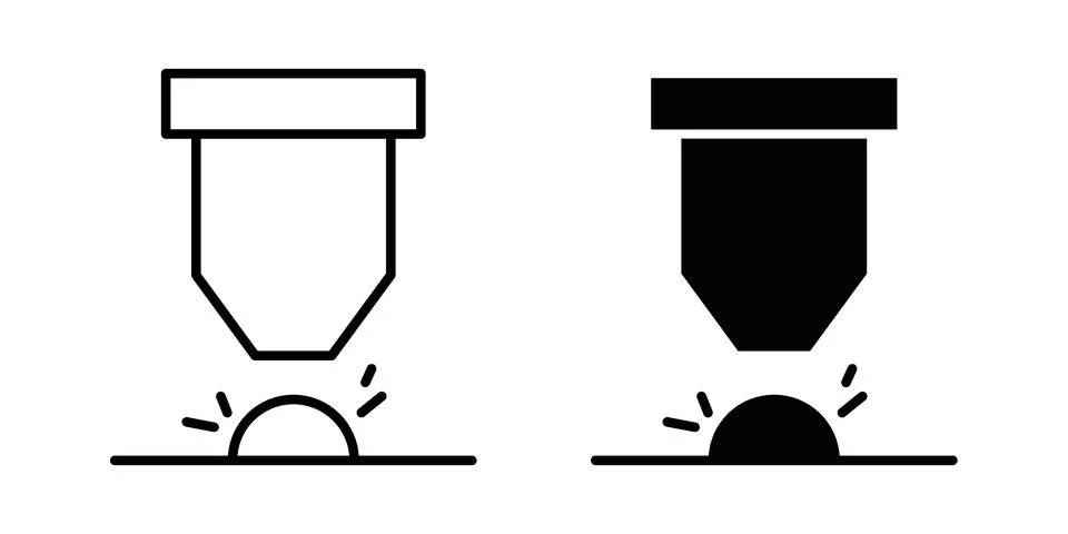 Laser machine icon vector, illustration icon set Stock Illustration