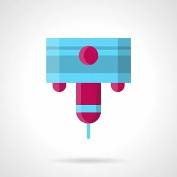 Laser machine nozzle flat color vector icon Stock Illustration