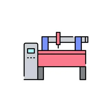Laser machine olor line icon. Pictogram for web page, mobile app, promo. Illustrazione stock
