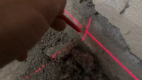 Laser measuring on a renovation worksite Видео 245218093