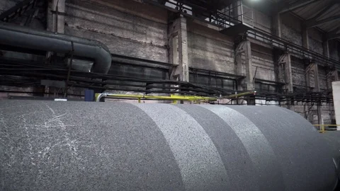Laser measuring system factory electrodes. Measurement of the graphite turbine. 動画素材 116231771