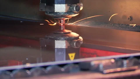 Laser Metal Cutting Machine Pack Stock Footage 89574750