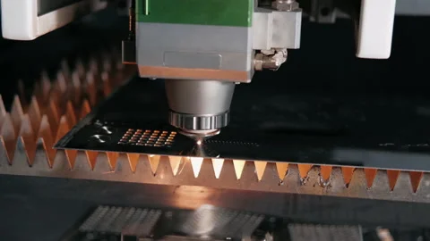Laser metal cutting machine technology.  Industrial Laser close-up. Stock Footage 150623905