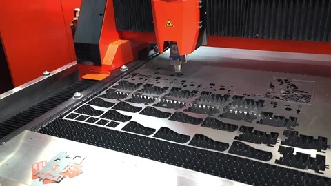 Laser metal sheet machine Stock Footage 72079657