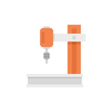 Laser milling machine icon flat isolated vector イラスト素材