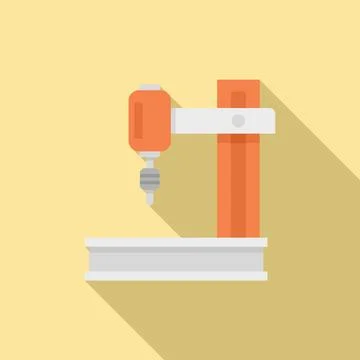 Laser milling machine icon, flat style イラスト素材