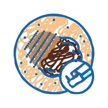 Laser mole removal icon doodle illustration Stock Illustration