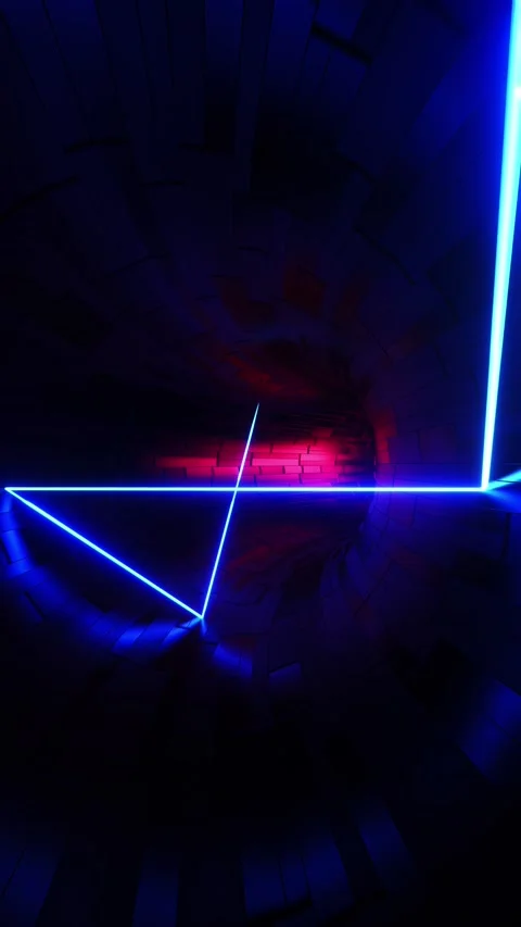 A laser moving in a circular tunnel. Vertical looped video Stock Footage 228027219