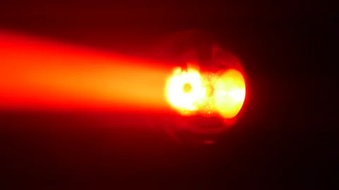 Laser neon red light rays flash and glow in nightclub Stock Footage 135833423