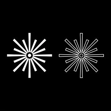Laser optic beam flash sparks linear ray lighting set icon white color vect.. Illustrazione stock