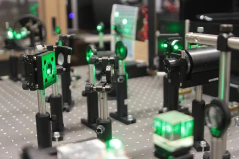 Laser optycal system Stock Photos