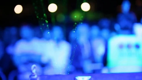 Laser party on a beach Stock Footage 72659376