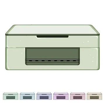 Laser photo printer cartoon vector graphic イラスト素材