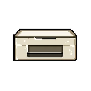 Laser photo printer pixel art vector illustration Stock Illustration