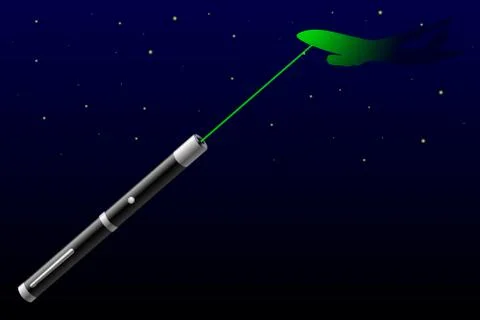 Laser pointer aiming on plane Stock Illustration