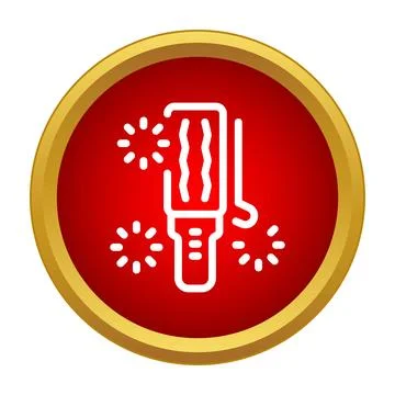 Laser pointer beam emitting light icon concept 库存插图