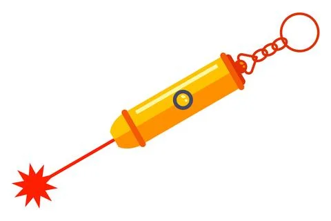 Laser pointer with beam. Stock Illustration