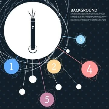 Laser pointer icon with the background to the point and  infographic style. V Illustrazione stock