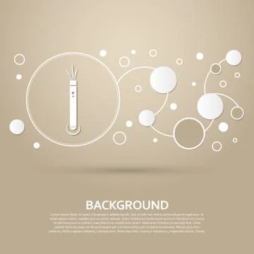Laser pointer icon on a brown background with elegant style and modern design Illustrazione stock