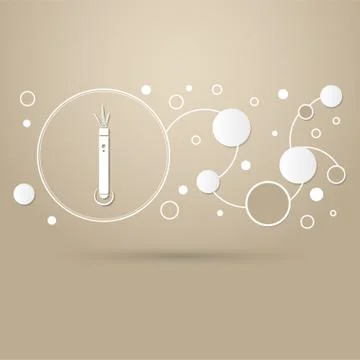 Laser pointer icon on a brown background with elegant style and modern design Illustrazione stock