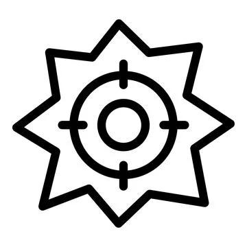 Laser pointer icon outline vector. Flash toy weapon Illustrazione stock