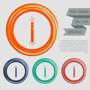 Laser pointer icon on the red, blue, green, orange buttons for your website a Illustrazione stock