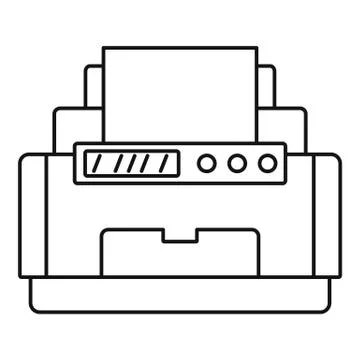 Laser printer icon, outline style Stockillustratie