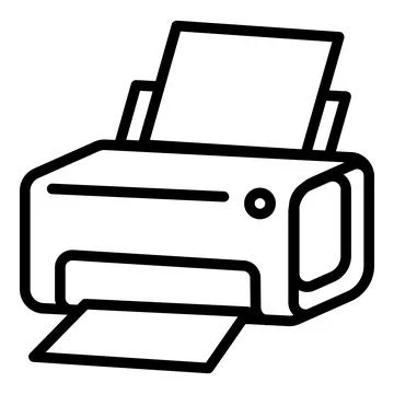 Laser printer icon, outline style Illustrazione stock