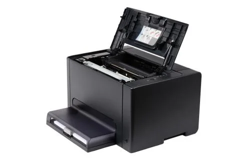 Laser printer with opened front cover Stock Photos