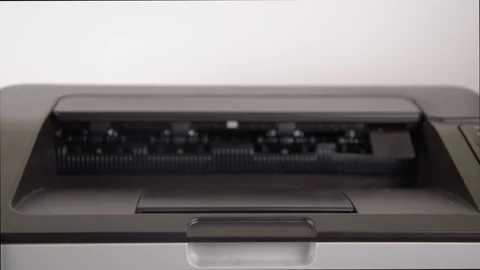 Laser printer operation, printing process, printing on paper for documents Stock Footage 121870771