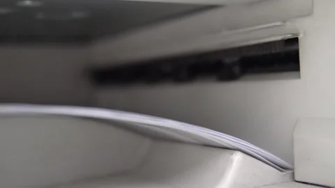 Laser printer printing business document sheets in office Stock Footage 325595609