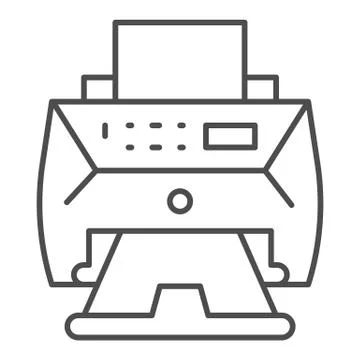 Laser printer thin line icon, Coworking concept, Laser printing apparatus sign Stock Illustration