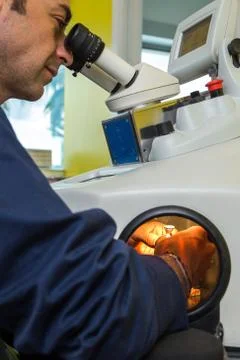 Laser processing for dental prosthesis Stock Photos