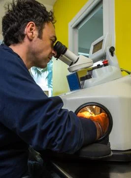 Laser processing for dental prosthesis Stock Photos