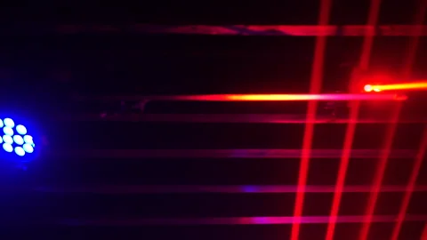 Laser projectors make patterns on the nightclub ceiling. Footage. Lighting 스톡 동영상 172133407