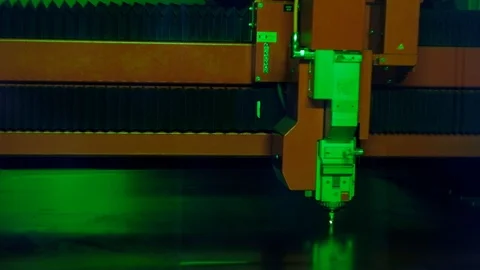 The laser quickly cuts metal Stock Footage 124991071