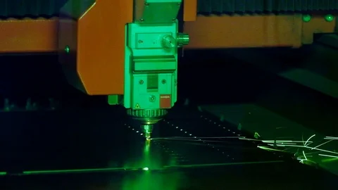 The laser quickly cuts metal Stock Footage 124991730