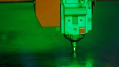 The laser quickly cuts metal Stock Footage 124992393