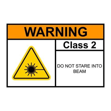 Laser radiation danger class 2 label icon, safety information symbol vector i Stock Illustration