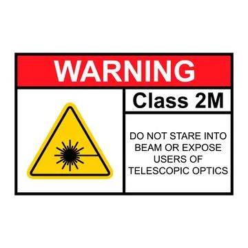 Laser radiation danger class 2M label icon, safety information symbol vector Stock Illustration