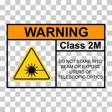 Laser radiation danger class 2M label icon, safety information symbol vector Stock Illustration