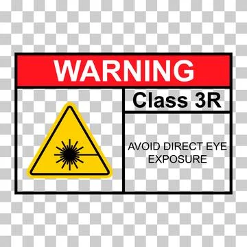 Laser radiation danger class 3R label icon, safety information symbol vector Illustrazione stock