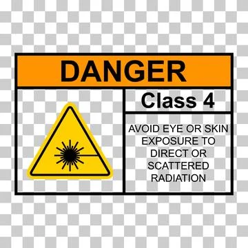Laser radiation danger class 4 label icon, safety information symbol vector i Stock Illustration