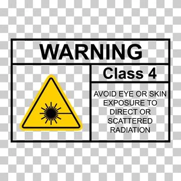 Laser radiation danger class 4 label icon, safety information symbol vector i Stock Illustration
