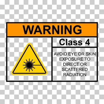 Laser radiation danger class 4 label icon, safety information symbol vector i Stock Illustration