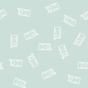 Laser rangefinder device line vector seamless pattern 库存插图